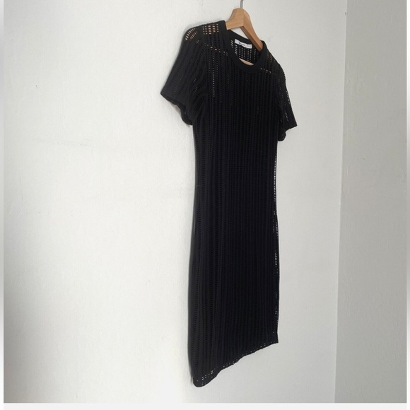 T Alexander Wang Woman’s Sheer Laser Cut Black Bodycon Whimsigoth Mini Dress S - Picture 11 of 16